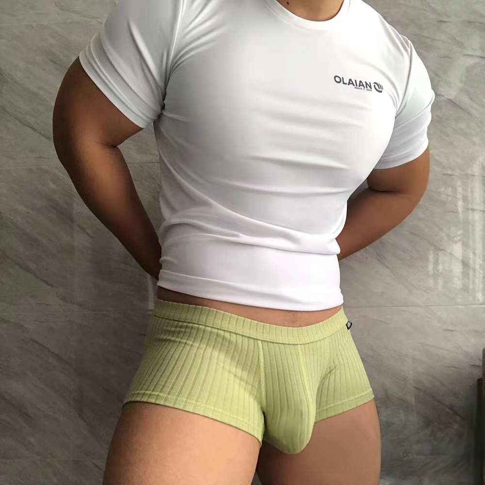 Boxer Brief Pack Cotton - 男性用コットンショートボクサーブリーフローウエストUレイズドポーチブリーフ