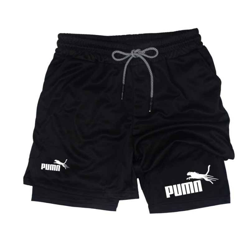 夏通気性ツーインワン二層ショーツメンズ弾性圧縮ショーツ速乾性 - Compression Shorts Athletes のレビューと価格