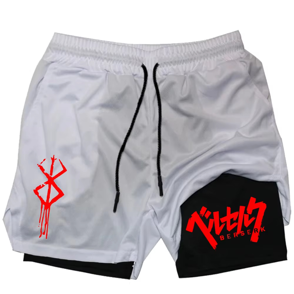 2 in 1コンプレッションショーツ メンズ ジム ワークア - Compression Shorts Athletes のレビューと価格