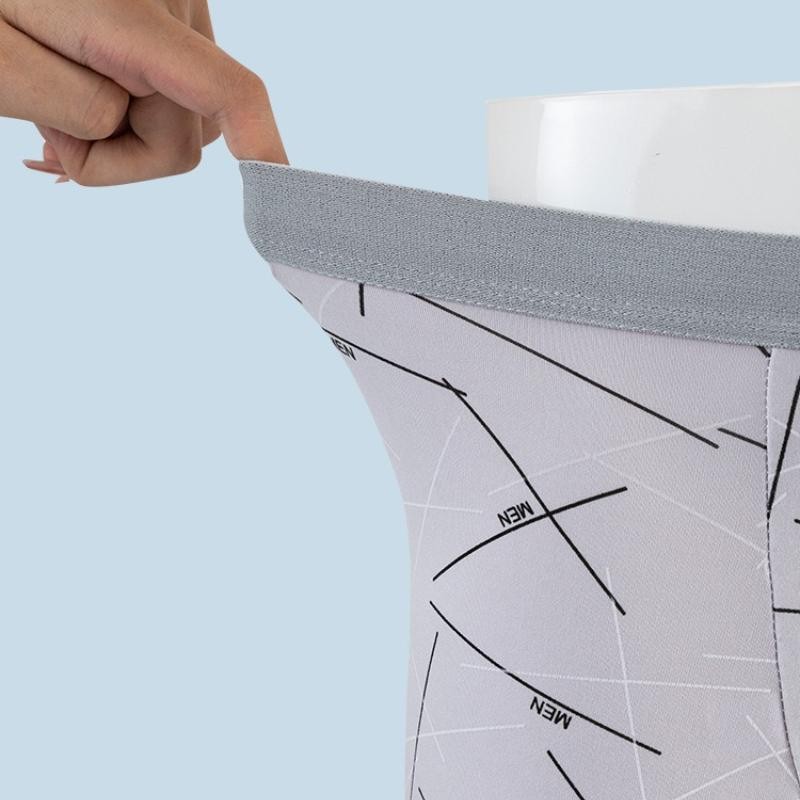 4枚組 メンズ ボクサーブリーフ 幾何学模様プリント ソフト - Boxer Shorts Modal のレビューと価格