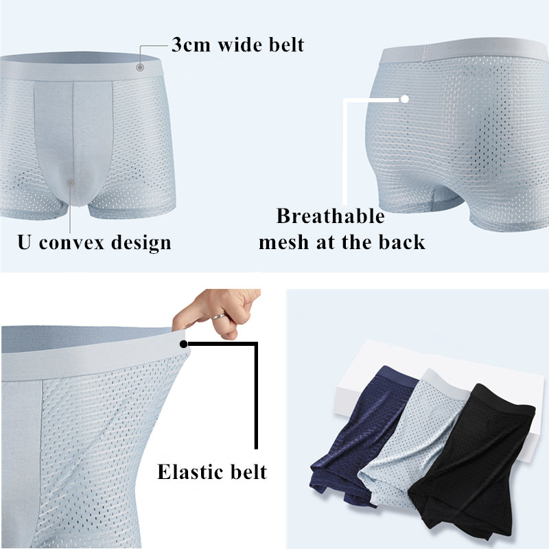 メンズメッシュボクサーショーツ,下着,セクシー,竹,アイスシ - Boxer Shorts Modal のレビューと価格