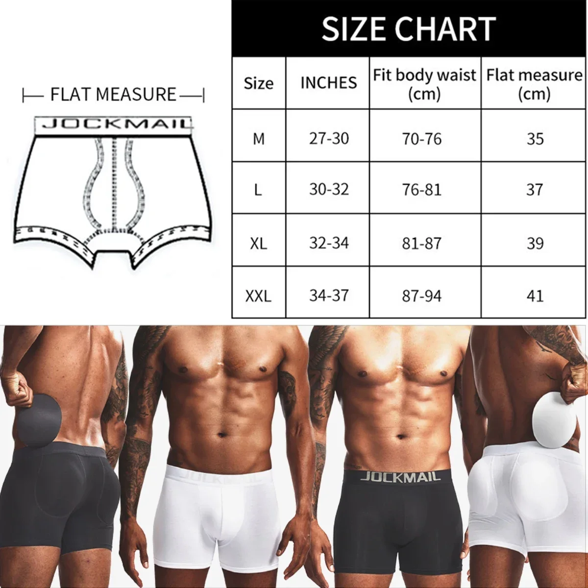 男性用の快適なコットンパンティー,臀部エンハンサー,取り外し - Boxer Brief Pack Cotton のレビューと価格